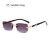 New Frameless Fashion Sunglasses Trend Rimless Cut Edge Shades Versatile Sun Glasses For Men Women