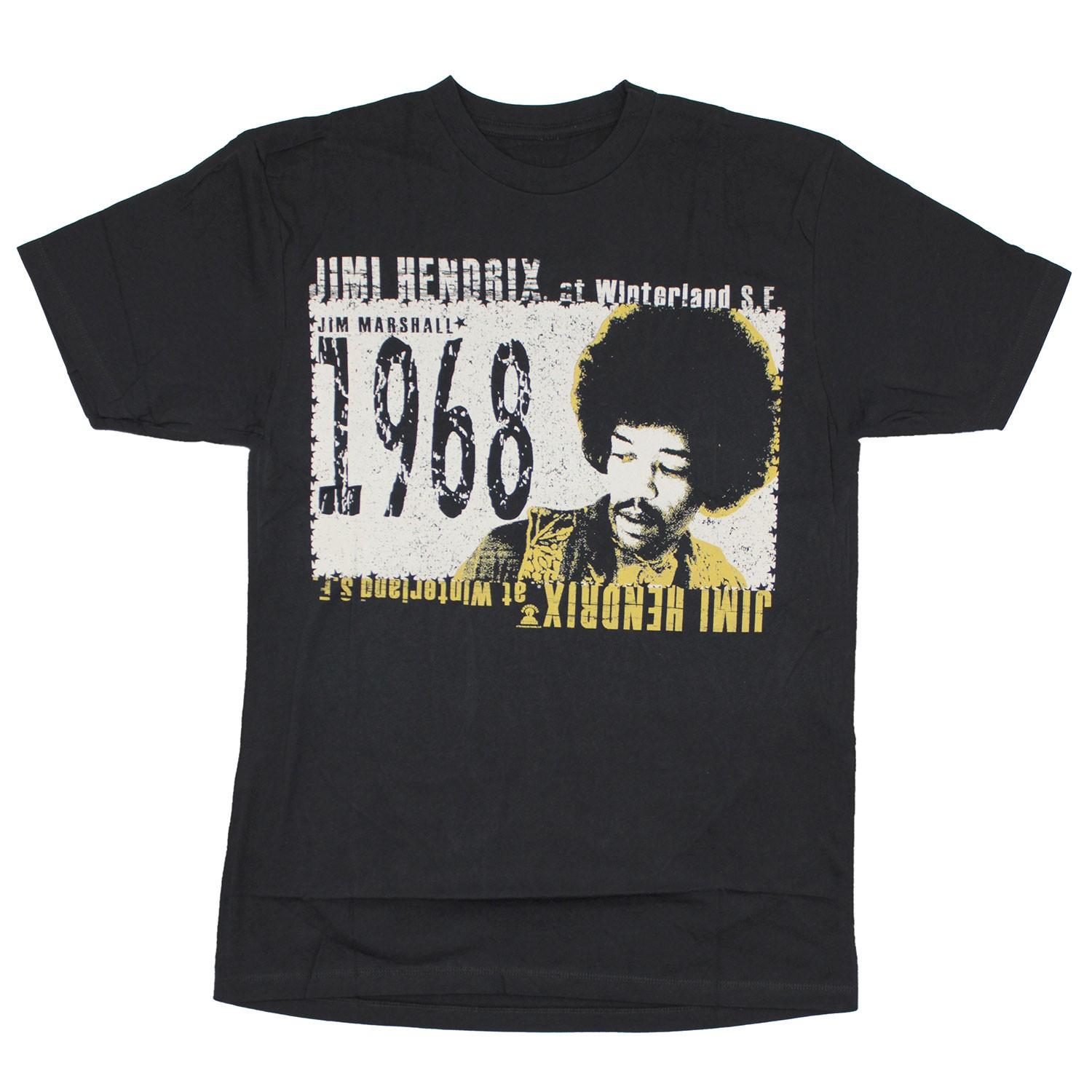 

Men s Jimi Hendrix Winterland Vintage T-Shirt Mens Womens Tees Top Black 4XL