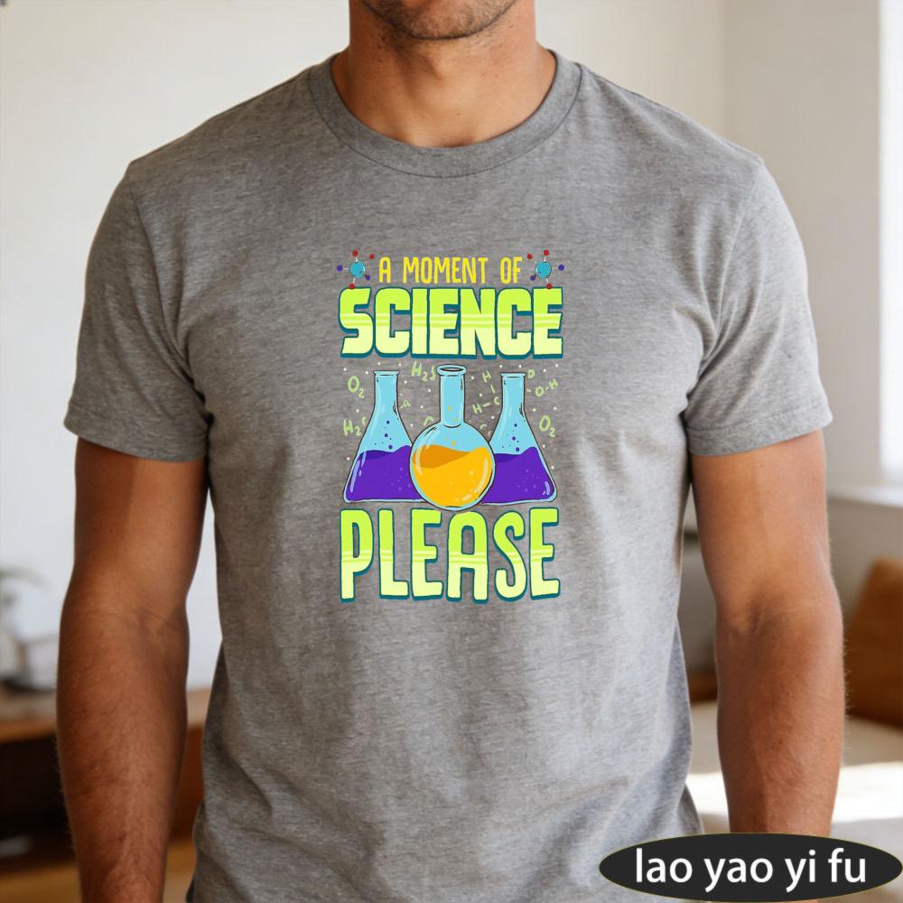 A Mounisext Of Science Please Summer Unisex Cotton Crew Neck Tshirts Cartoon Lab Glassware Print Funny Chemistry Nerd Holiday Apparel