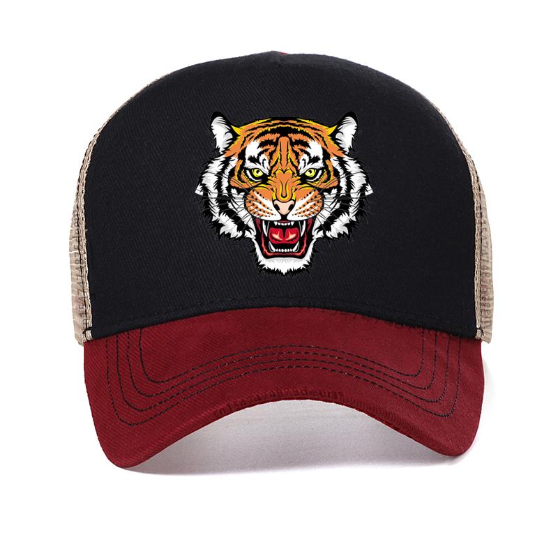 

New Cotton Tiger printing Baseball Cap Unisex Women Hip Hop Hat Summer Mesh Breathable Trucker Caps Unisex Snapback Hats Gorras