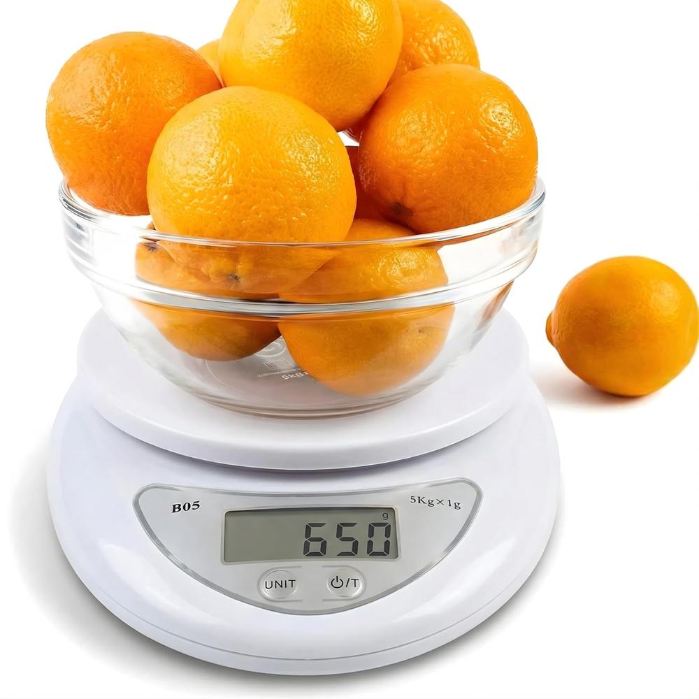

5kg Led Portable Digital Kitchen Scale With Removable Tray High Precision Gram Weighing Balance Electronic Food Scale Mini Portable Weight Measuring T белый