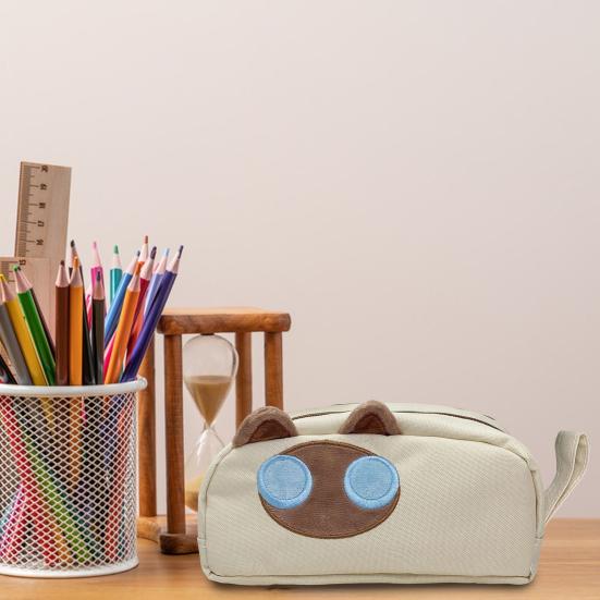 Pencil Case Cartoon Pen Pouch 3D Embroidered Cat Capybara Pen Holder Large Capacity School Stationery Organizer for Kids Teens Students