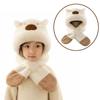 Thickened Capybara Hooded Scarf Set Soft Plush Plush Hat Scarf Set  Cycling Protection