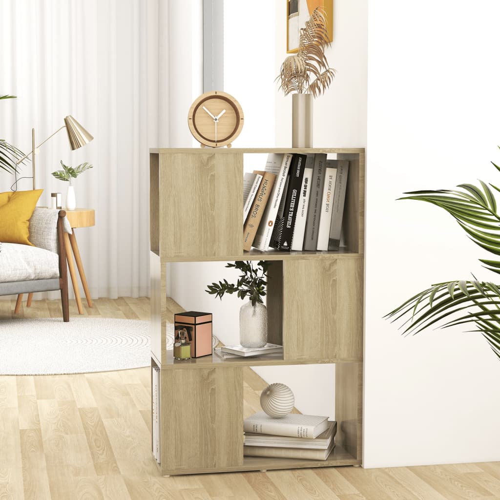 Bookshelf Room Divider Sonoma Oak 60 X 24 X 94 Cm Wood Based Material