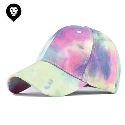 Foreign Trade Explosion Tie-dye Hat Pure Cotton European and American Women Empty Top Hat Sun Protection Visor Cotton Ponytail Hat Baseball Cap