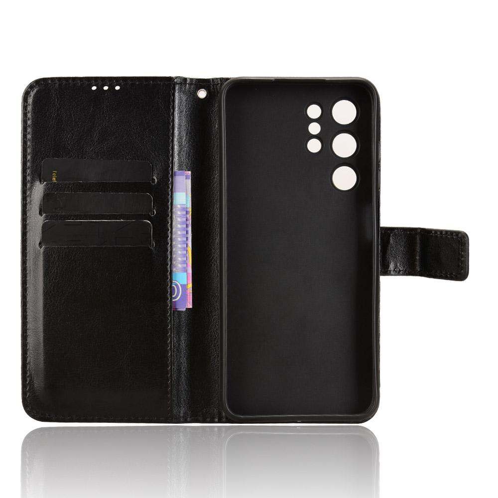 For Oukitel C61 Pro/Oukitel C61 PU Leather Case with Strap Crazy Horse Texture Phone Wallet Cover