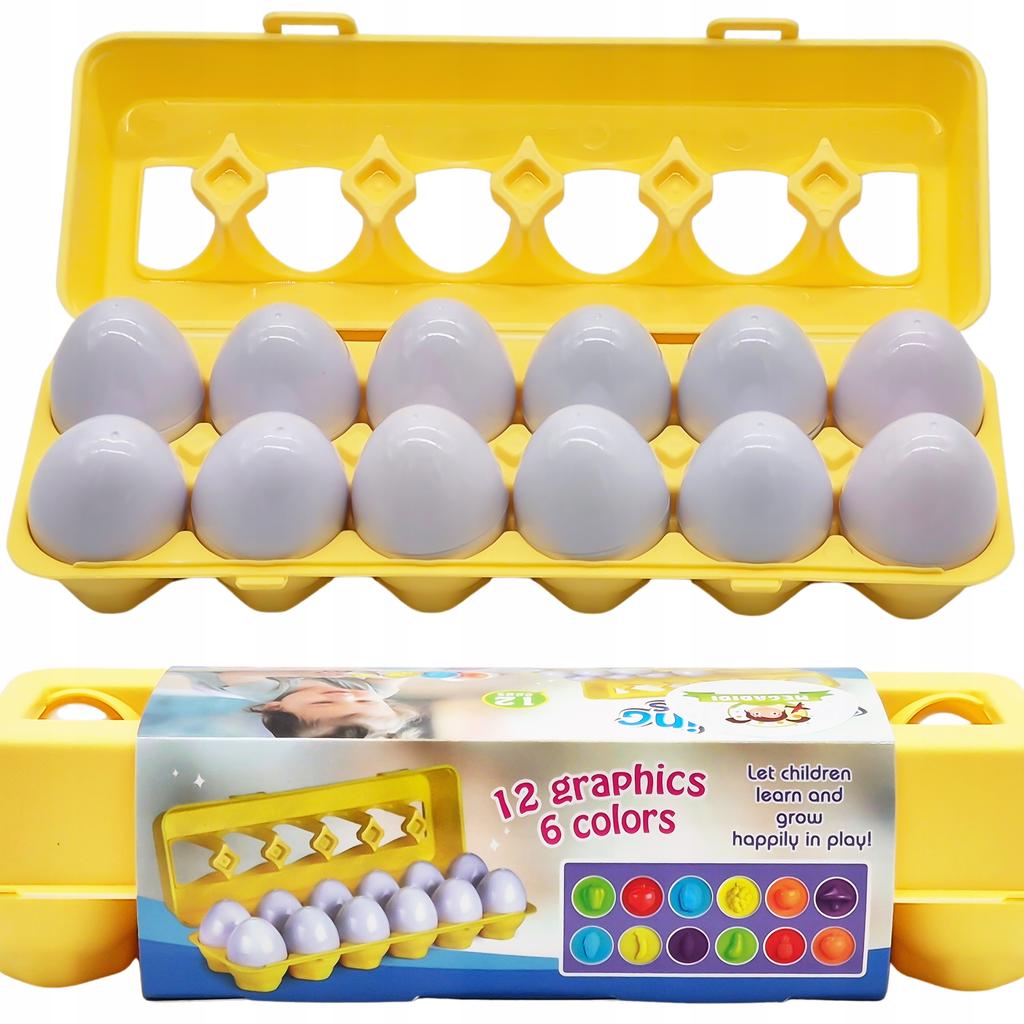Eggs For Learning Match Shape, Color Sorter Education Puzzle Fruits 12Pcs