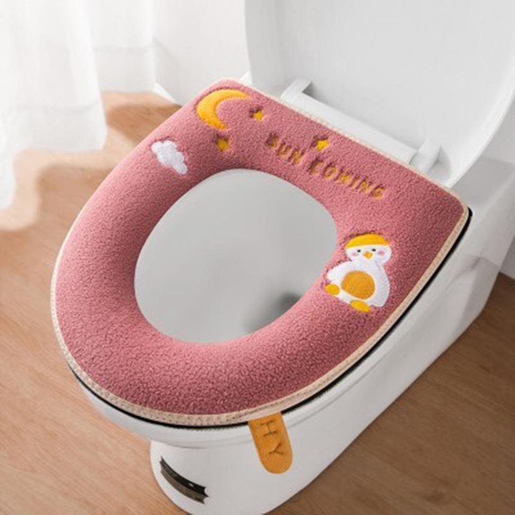 

Comfortable Toilet Seat Cover Waterproof PU Leather for Winter Use 43x37cm D