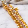 Golden Hot Fix Rhinestone Trim Wheat Ear Design Resin Hot Fix Rhinestone Tape  Cosmetic Decor