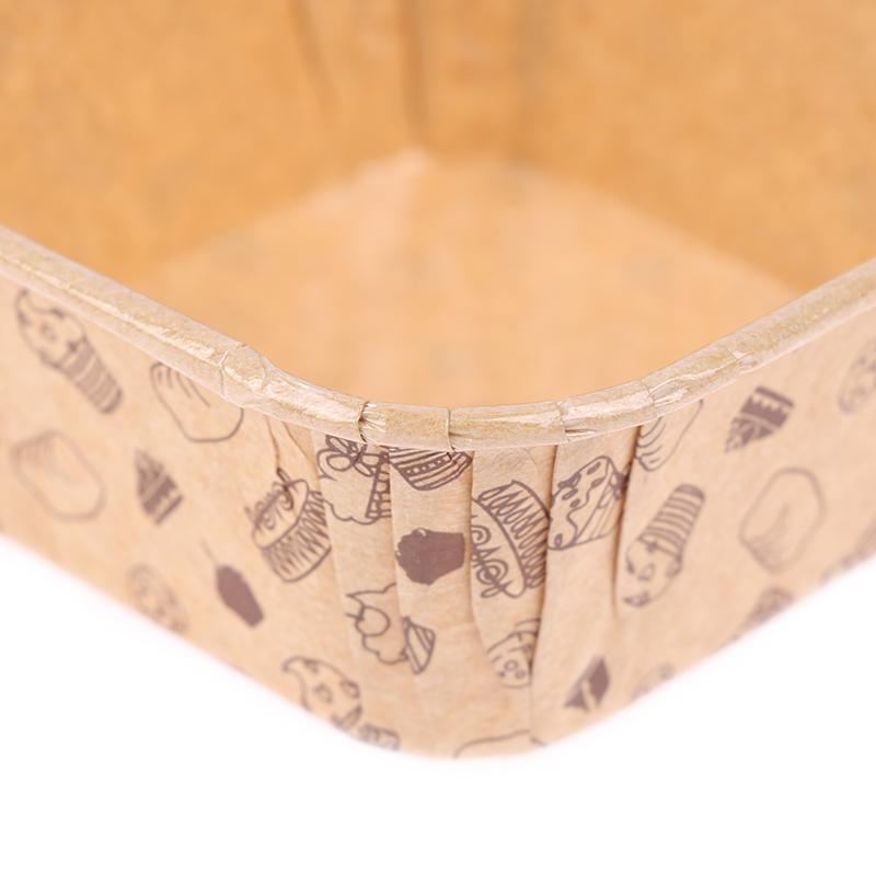 50Pcs Square High Temperature Resistant Oil-Proof Chiffon Roll Cake Cup