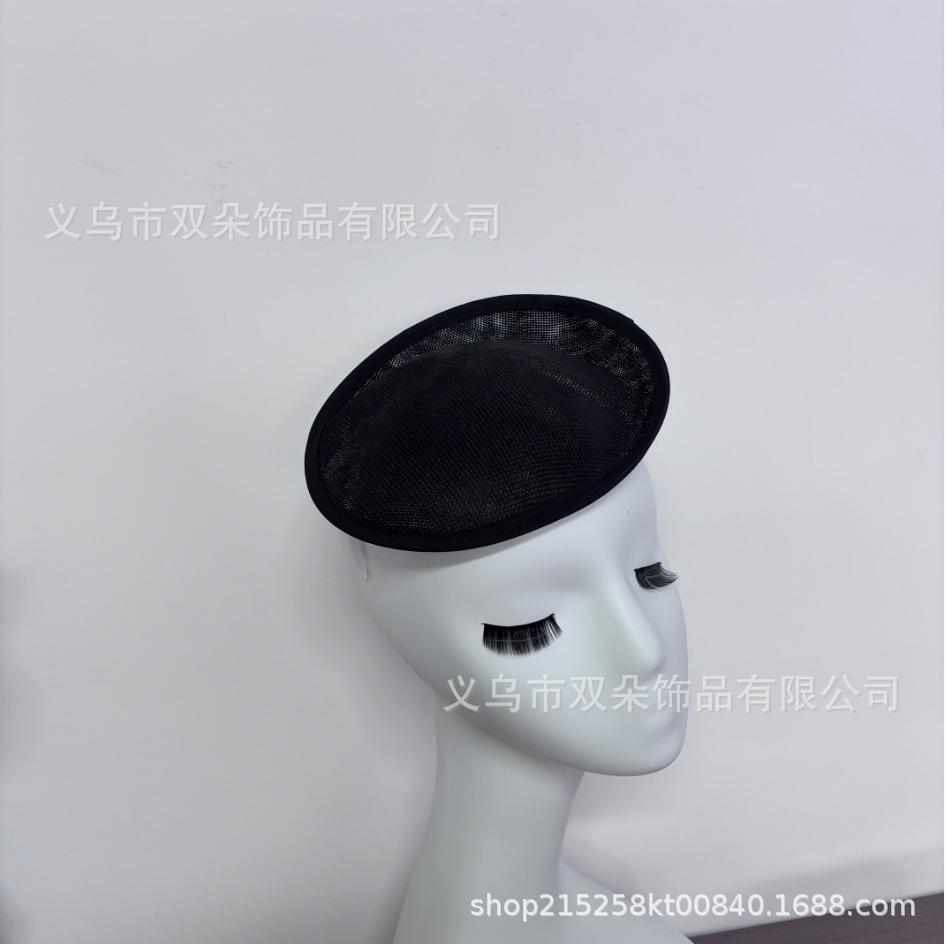 Imitation linen DIY hat embryo base elastic mesh hair accessories headgear hat bottom fashion retro top hat clothing DIY small warped edge