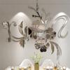 3D Mirror Mural Stickers Hibiscus Shaped Silver Acrylic Wall Sticker Decoration for Living Room