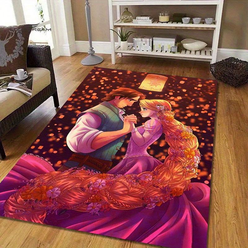 1pc Rapunzel Pattern Area Rug Soft Flannel Floor Mat for Living Room,Office,Bedroom and Carpet,Sofa Coffee Table Floor Mat