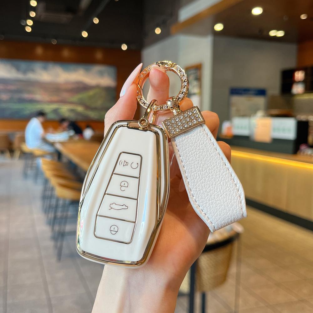 Car Key Case Fob Cover For Geely Coolray Keychain Remote Protection Cover Bag Shell With Housing Keychain Car Accessories