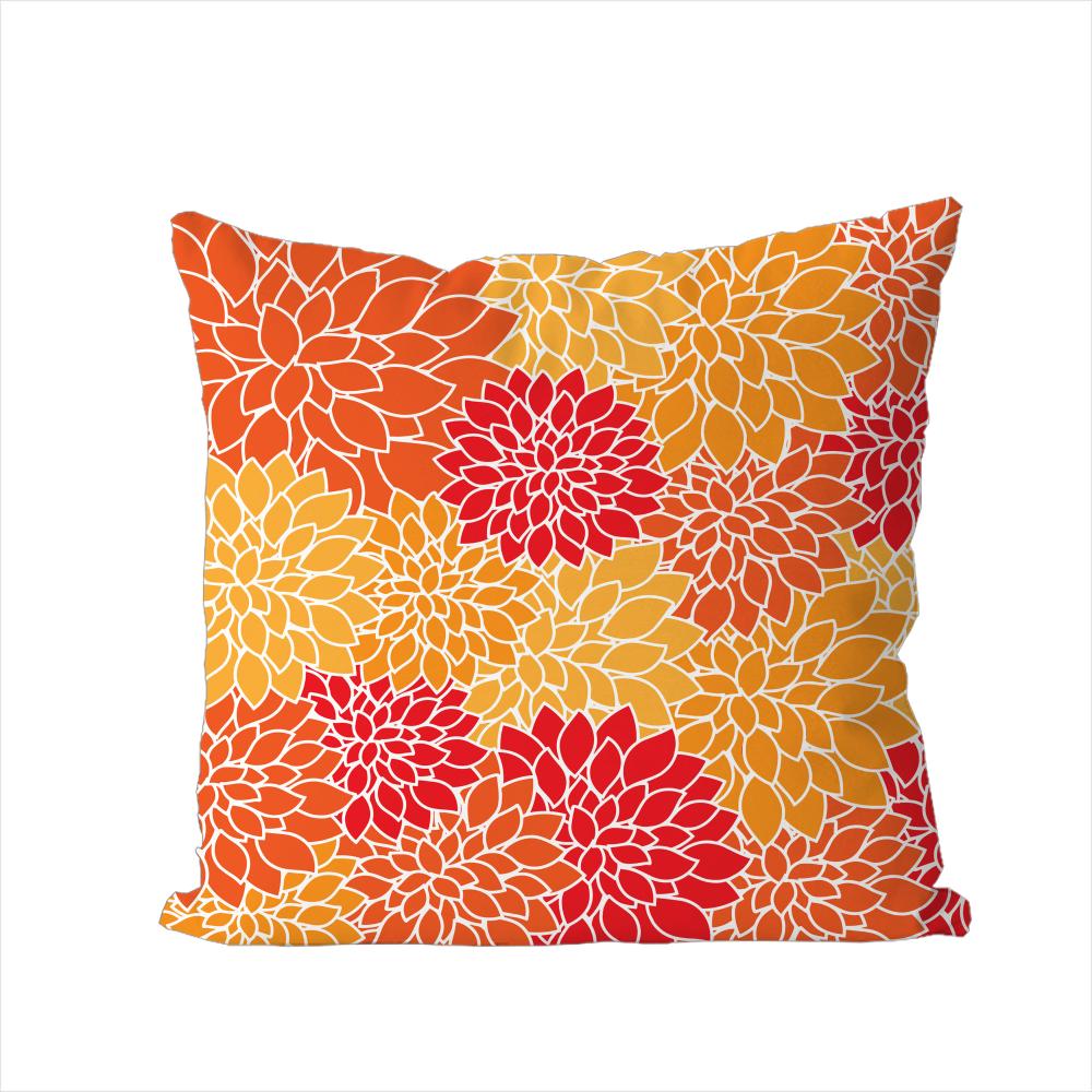 Dahlia Flower Pattern Pillow Case For Car Sofa Decorative Home Doublesided Print Plush Square Throw Pillow Cushion Cover