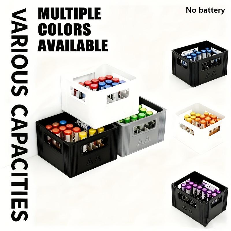 2pcs Large Capacity Battery Storage Box - Heavy-Duty Stackable Battery Organizer for AAA/AA Batteries|Decorative Battery Holder