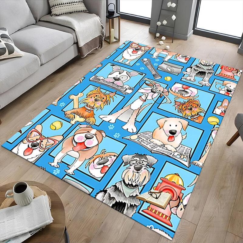1PC Dogs Print Extra Large Non-Slip Floor carpet, Office, family, bedroom, Studio - Large Area RugJ0357