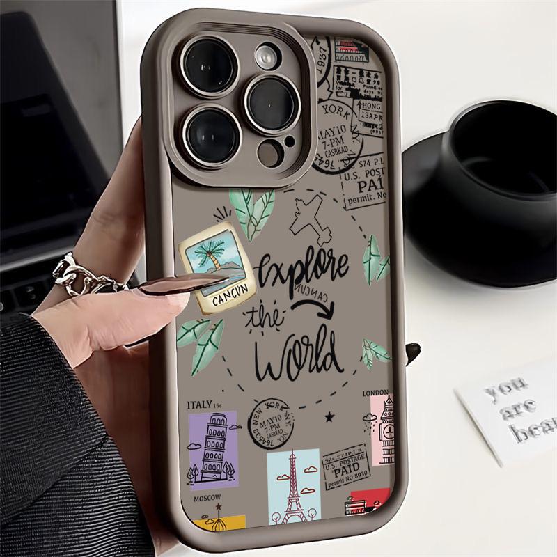 Signboard Print Matte Case For iPhone 16 Pro Max 15 Plus 14 Pro 13 12 11 XS XR 8 7 Shockproof TPU Soft Phone Cover Shell
