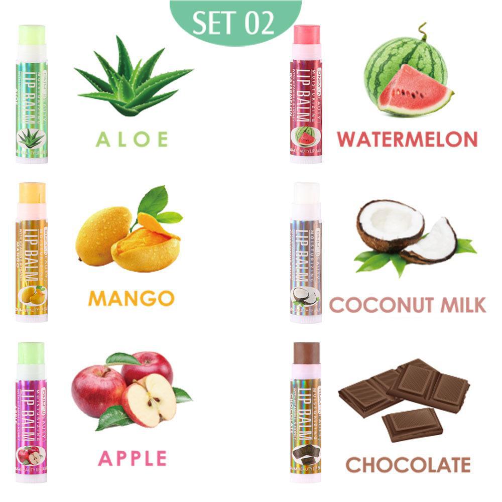 6pcs Lip Balm Set  A Variety of Fruit-flavored Moisturizing Lip Balm Hydrating Base Lip Balm Sets Lip Care Lip Makeup Gift for Women