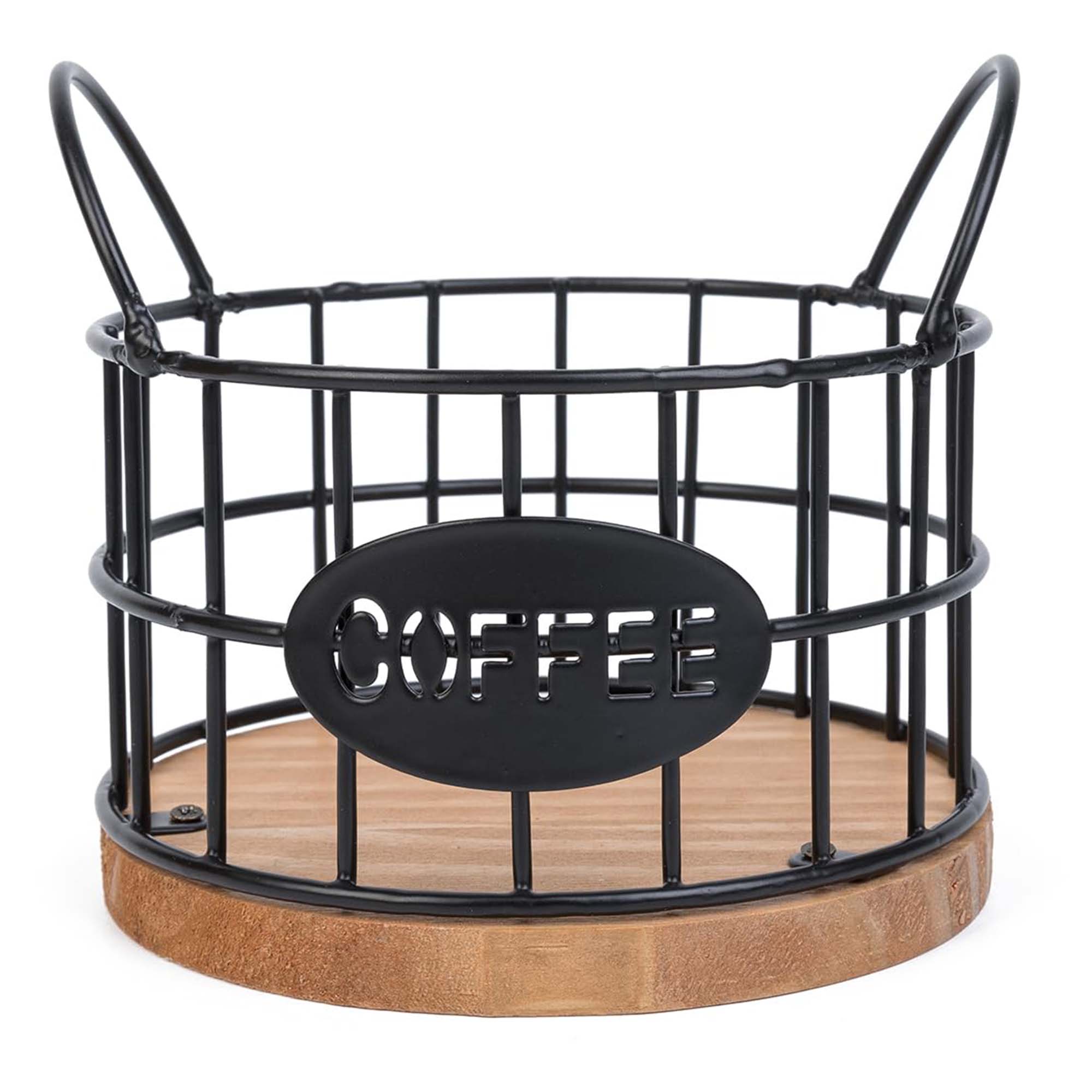 

Coffee Pod Holder Organizer K Cup Storage Basket with Handles for Kitchen Office Coffee Bar A