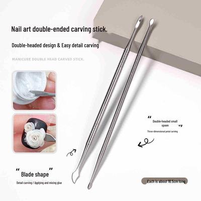Double-Ended Adhesive Metal Carving Tool for Crystal and Floral Detailing