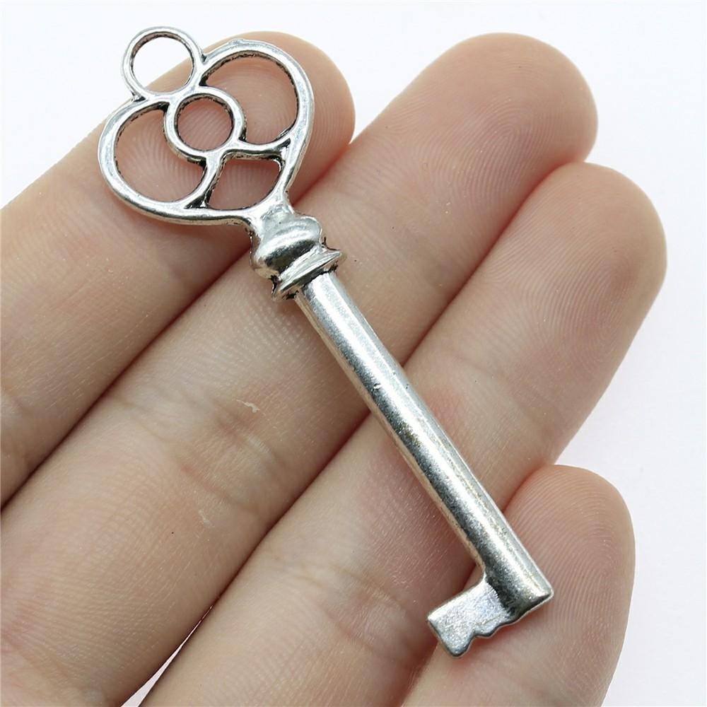 5pcs Charms Key Antique Silver Color Vintage Key Charms For Jewelry Making Charms Pendant Key Jewelry Findings DIY