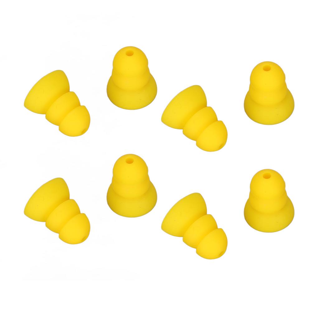 8pcs Hearing Aid Ear Tips 3 Layer Soft Silicone Replacement BTE ITE Pocket Hearing Aids Earplug