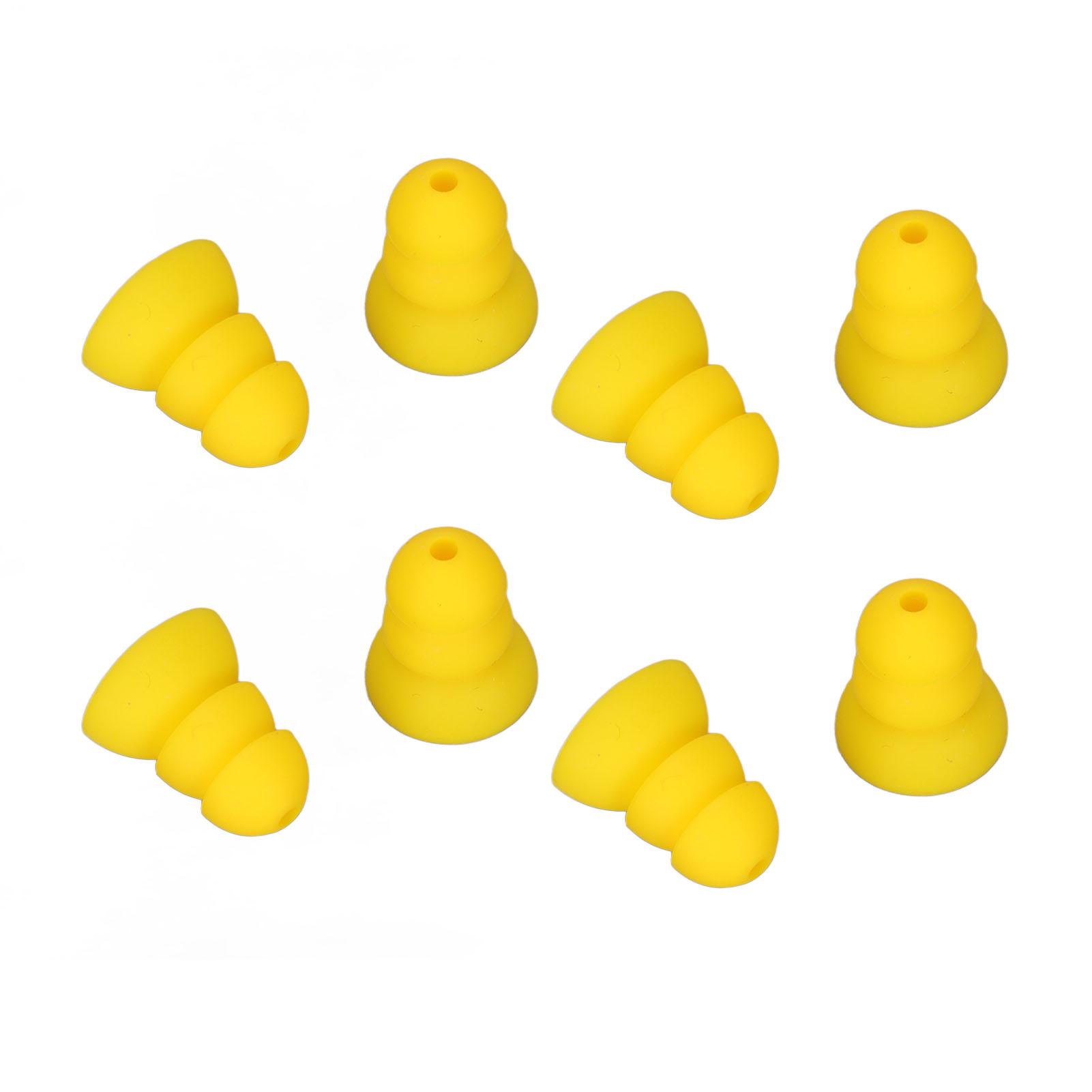 

8 шт. ушные вкладыши для слуховых аппаратов 3 слоя мягкого силикона сменные заушные слуховые аппараты ITE карманные ушные вкладыши жёлтый