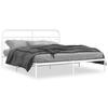 Metal Bed Frame with Headboard White 183 x 213 cm