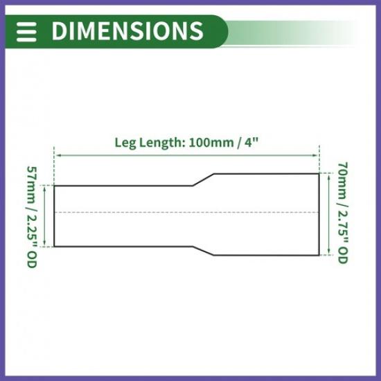 Mandrel Exhaust Pipe Adapter Concentric Reducer 2.25" OD to 2.75" OD 4" L