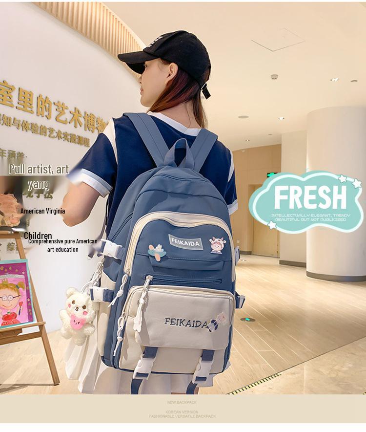 Cute Double Shoulder Backpack for Girls: Ideal for Elementary, Middle, and High School Students