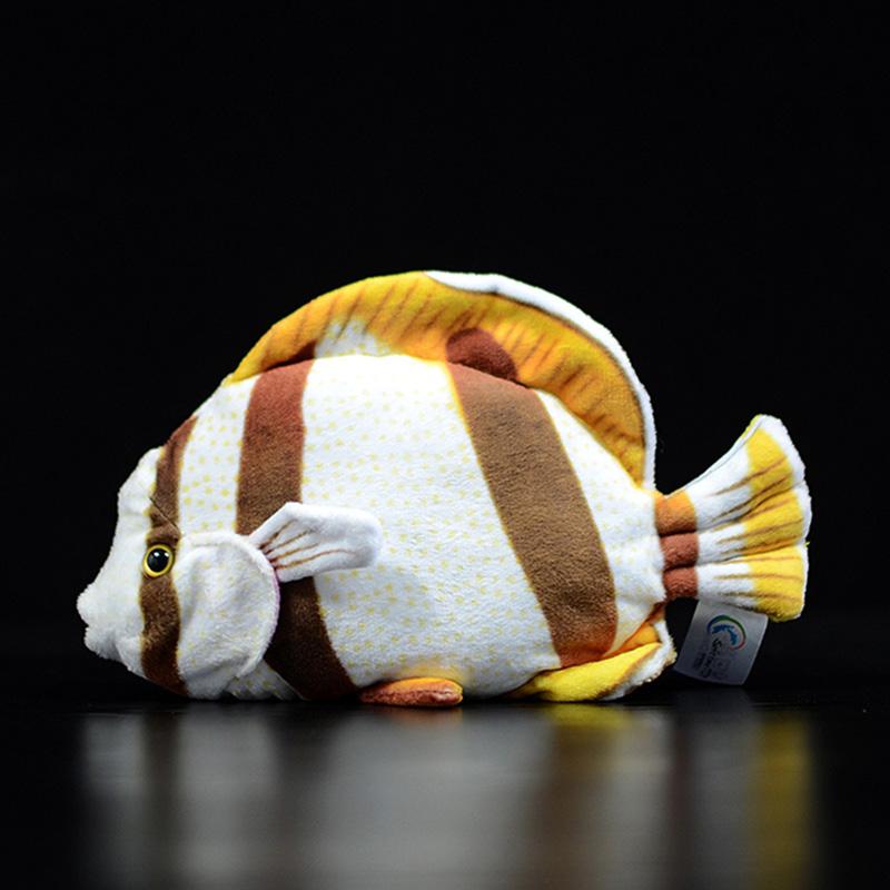 Regal Blue Tang Emperor Royal Angelfish Four-banded butterflyfish Tropical Fish Copperband Butterflyfish Spotted Scat Plush Toy 11cm