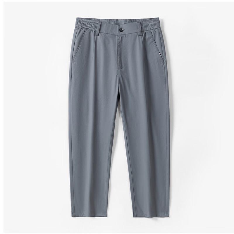 Men's Business Casual Straight Cropped Pants