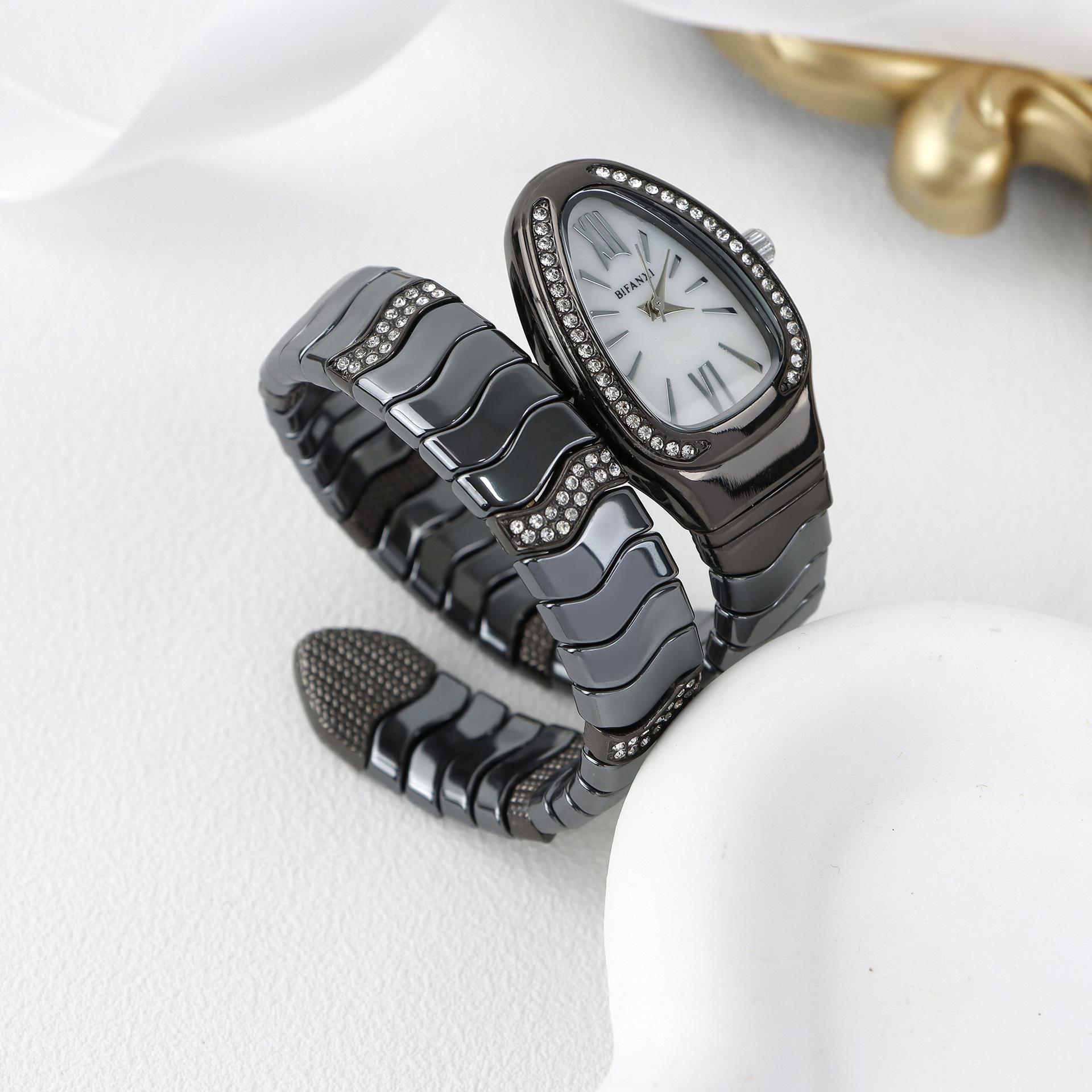 Serpentine Watch, Diamond-encrusted Quartz Women`s Watch