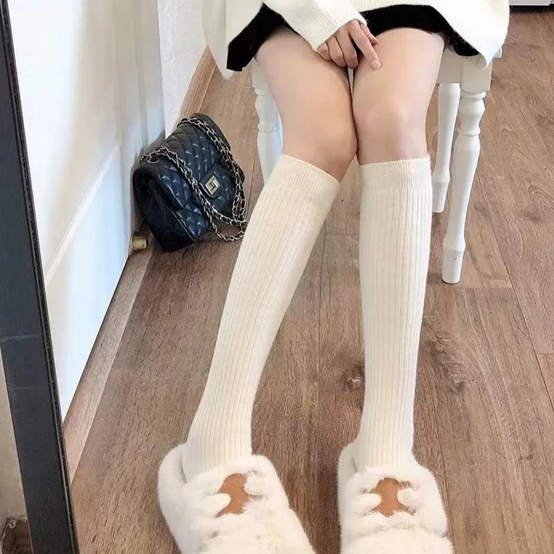 Women Knee Socks White Cotton Stockings Lolita Y2k Long Socks Slim Funny Socks For Girls