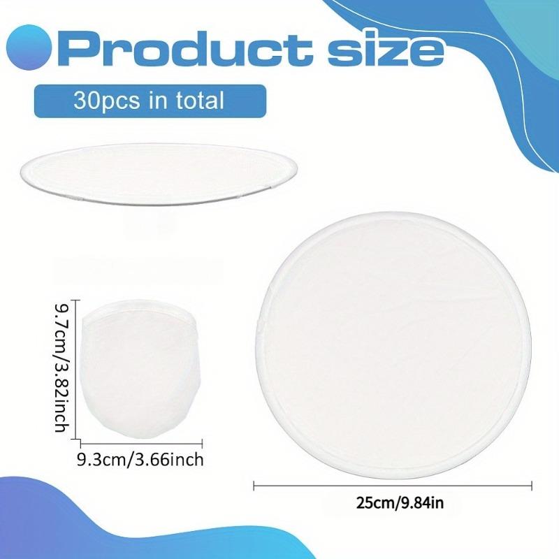 Lot de 30 éventails pliables en nylon blanc avec sac de rangement Fournitures artistiques et artisanales décoratives Disque volant pliable de 9,8 pouces pour usage à la plage