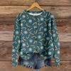 Women's Round Neck Top Printing Thickened Plush Cashmere Warm Long Top