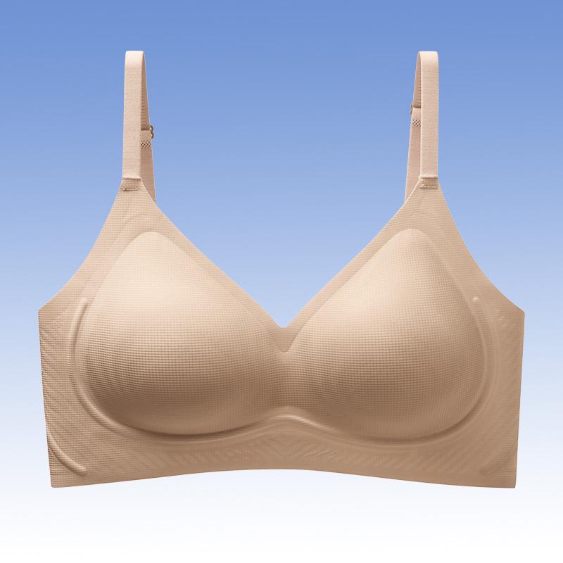 Jelly Tiramisu Women s Wireless Push-Up Bra: Summer Thin, Soft, Comfortable, Breathable Hole Cup. XL
