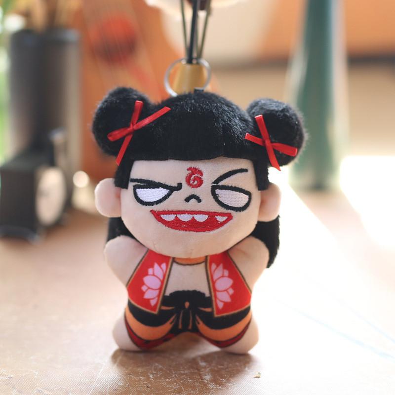 Child Nezha Devils Descends Plush Keychain Collectible Pp Cotton Gift For Fans