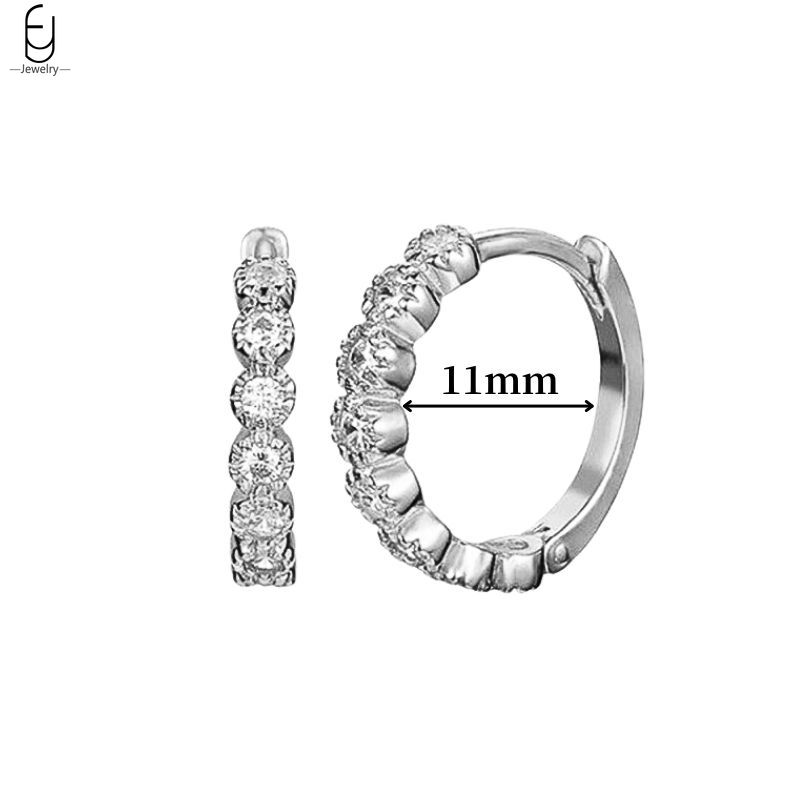 925 Silver Ear Buckles Fashion Hoop Earrings White Crystal Luxury Women's Earrings Wedding Women's Jewelry Premium Gift