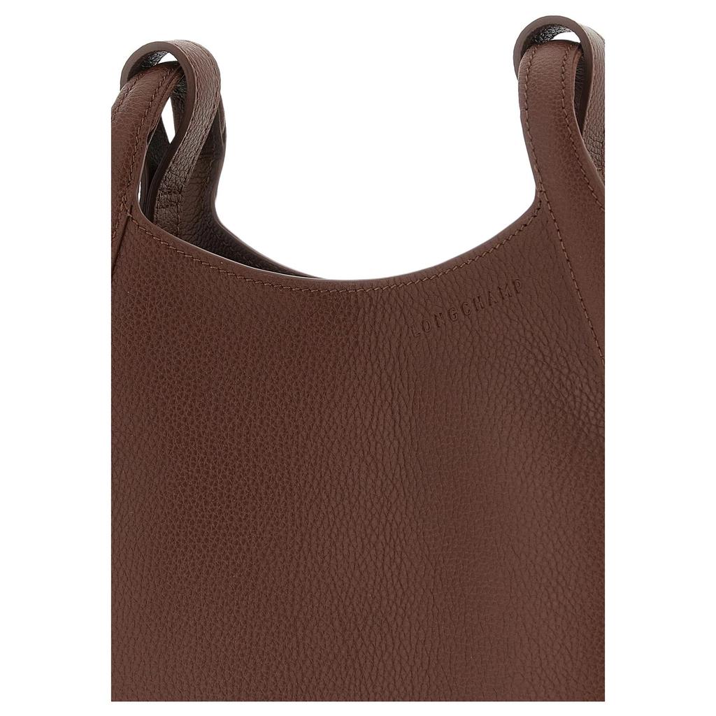 Longchamp Le Foulonné Logo Embossed Adjustable Shoulder Strap Leather Crossbody Bag Small Women Bags Brown 10329021M02