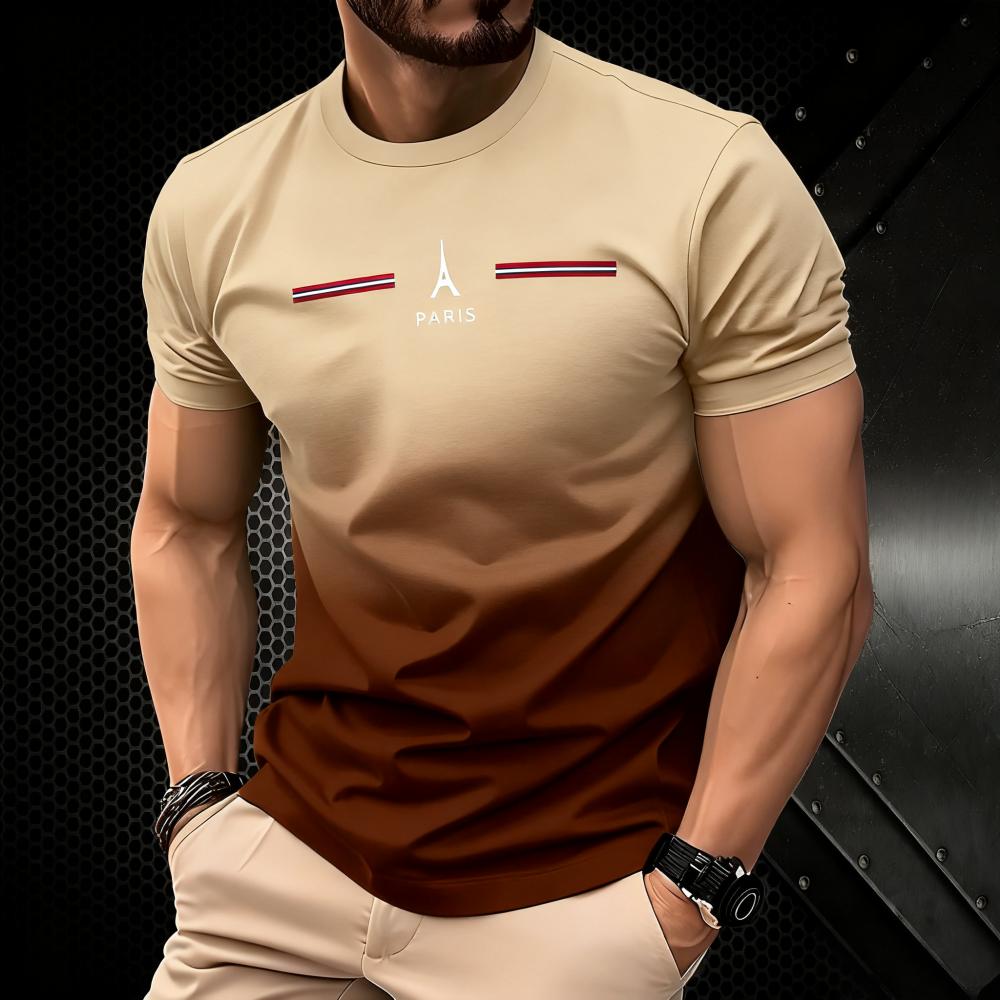 Summer men's T-shirt loose creative short sleeved top solid color retro street wear short sleeved round neck T-shirt top
