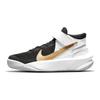Nike Team Hustle D10 FlyEase GS Black White Metallic Gold Kids Sneakers Photon-Dust DD7303-002