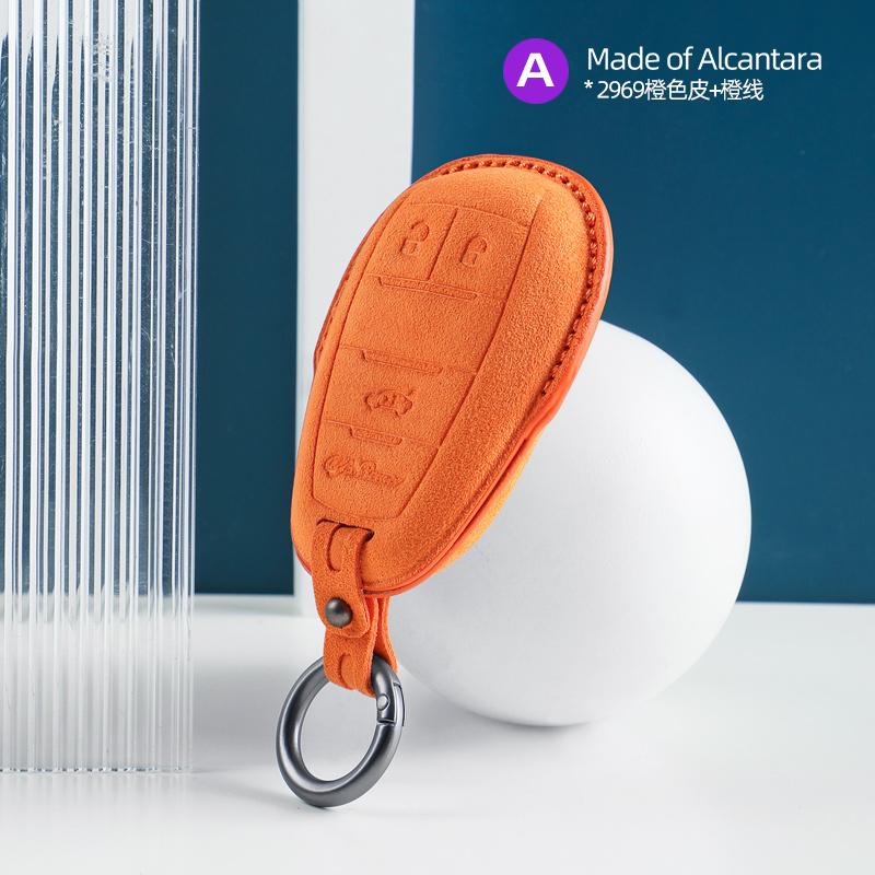 Interior Mouldings Alcantara Car Key Case Cover Shell For Alfa Romeo Giulia Stelvio Mito Giulietta Brera 4C 159 GTA 147 156 Mito