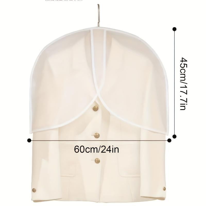 White PVC Garment Covers Translucent Breathable Suit Dust Covers Shoulder Protectors for Clothes Coats Jackets Wardrobe Storage