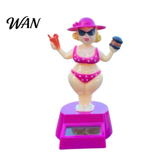 Solar Powered Car Toy Dashboard Decoration, Cute Beach Girl Swing ABS Plastic Decoration Ornament, Couple Style Dancing Figure for Vehicle Interior