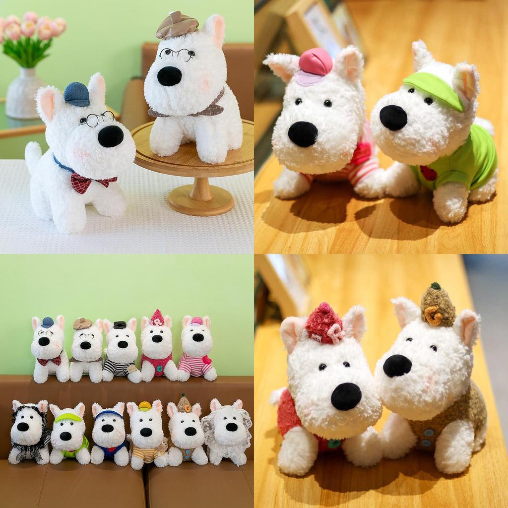 Adorable 8 Inch Highland Terrier Plush Toy Soft Stuffed Dog For Creative Birthday Gifts