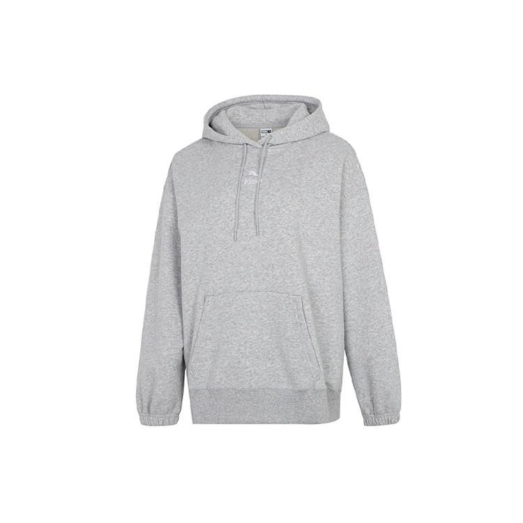 (WMNS) PUMA Classics Oversized Logo Hoodie Grey Women s 535320-04 L