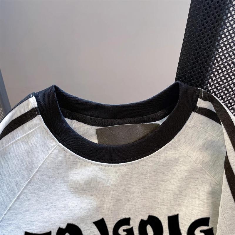 Plus Size Women's Summer Casual Three Bar Design Sense Niche Short Sleeved Shoulder Top