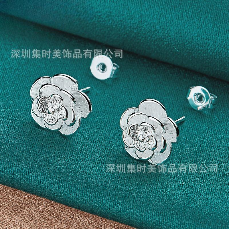 Silver Jewelry Rose Earrings Women s Jewelry Camellia Earrings Jewelry